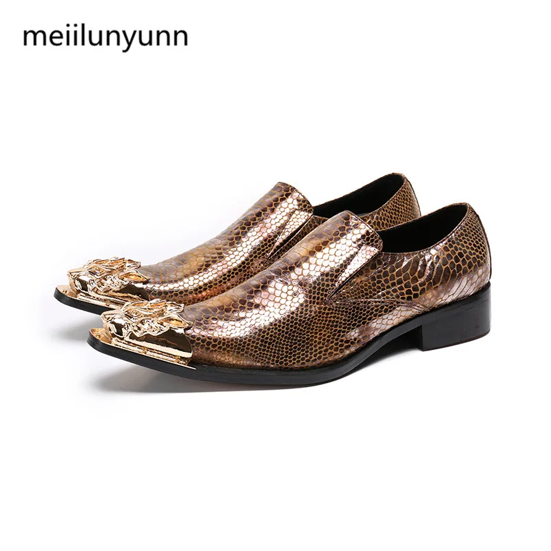 Высокое качество Для мужчин Модельные туфли из натуральной кожи модные с