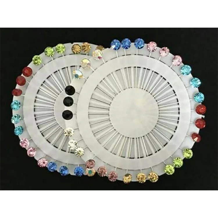 Женский брошь для платка с ринестонами и кристаллами, аксессуары для хиджаба, геометрическая палочка, букет из разноцветных 60 штук/лот