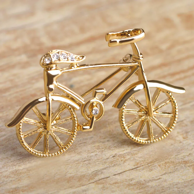 Милые Велосипед Небольшой Брошь Корсаж Для Детей Кубического Циркония Броши 18 К