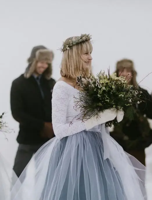 OUSHILUO свадебное платье 2019 два Кружева бальное Robe De Soiree отделяет фатиновую юбку без