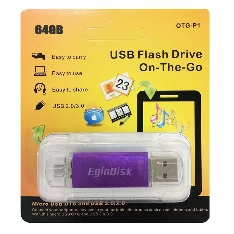 Egindisk Otg Usb флеш-накопитель для Android phone Micro 64 ГБ 32 16 8 Смартфон палка мобильный