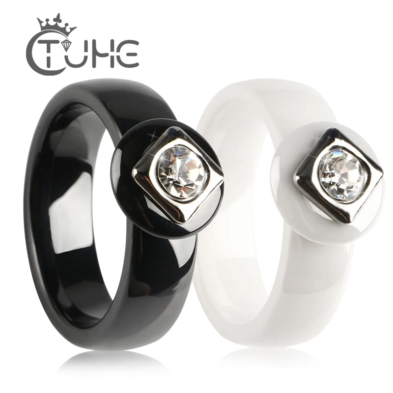2018 модные ювелирные изделия популярные кольца черные белые керамические для
