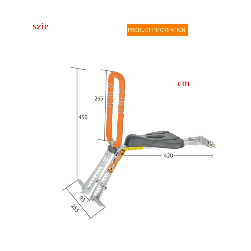 

Mountain bike child seat front quick release folding bike seat shared car baby safety seat