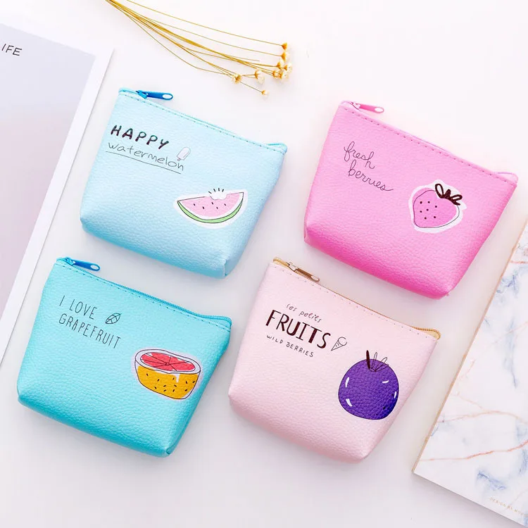 Мини кошелек из искусственной кожи с милыми гусиными фруктами/Модная сумка для