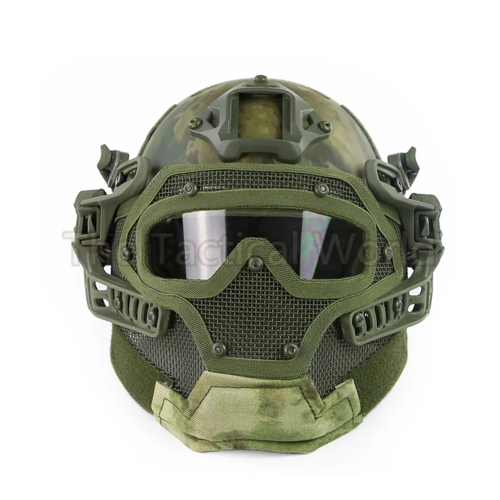 Airsoft Paintball Action Version Helmet Tactical Hunting Full Mask with NVG Mount and Side Rails | Спорт и развлечения