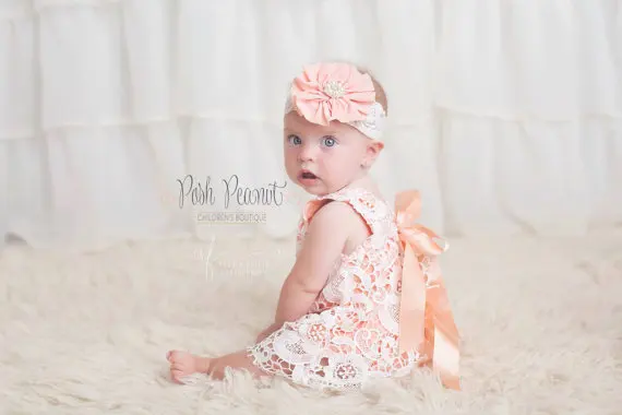 Детская кружевная одежда персикового цвета кружевной топ-качалка эксклюзивный