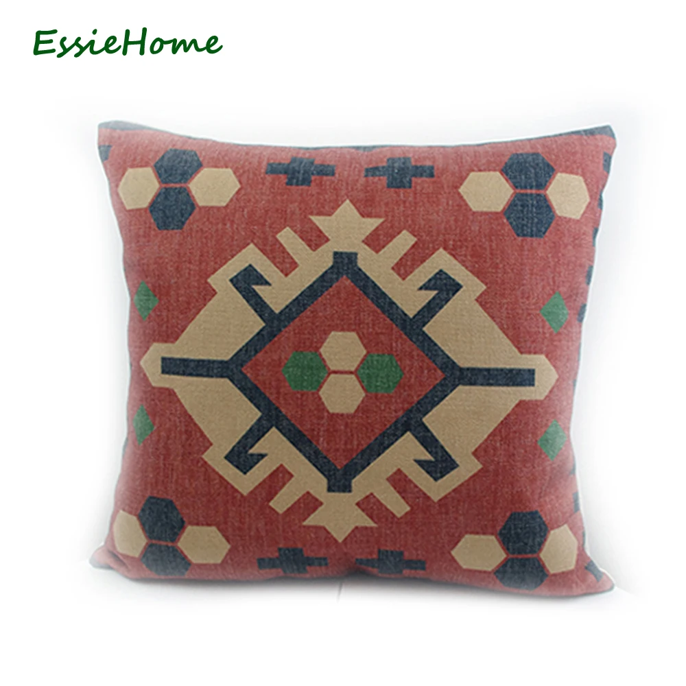 ESSIE HOME цифровой принт античный оранжевый хлопковый льняной чехол с алмазным