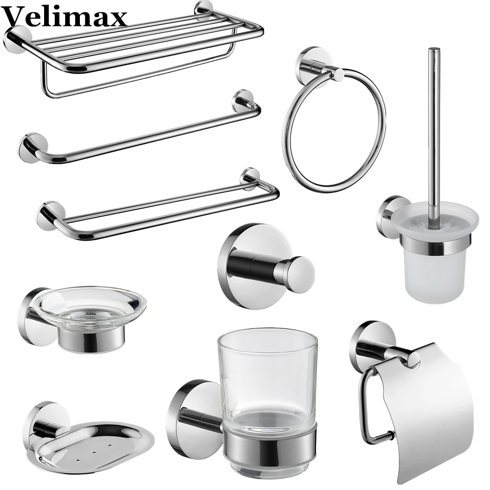 VELIMAX современный Ванная комната оборудование комплект Нержавеющая сталь