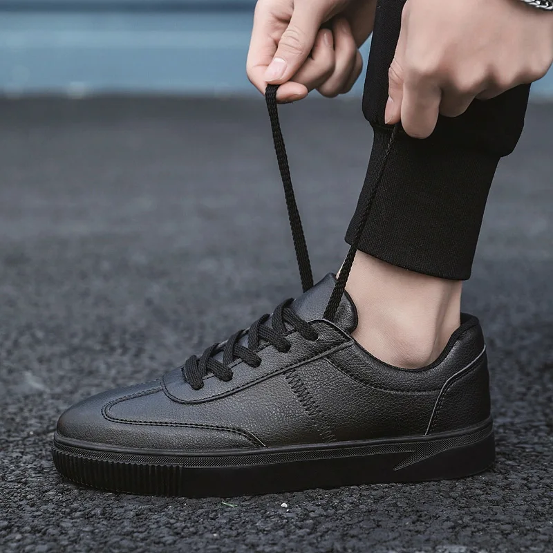 Men Casual PU Leather Shoes White Red Black Sneakers Summer Trainers Leisure Men's Flats Slip Chaussures pour hommes | Обувь