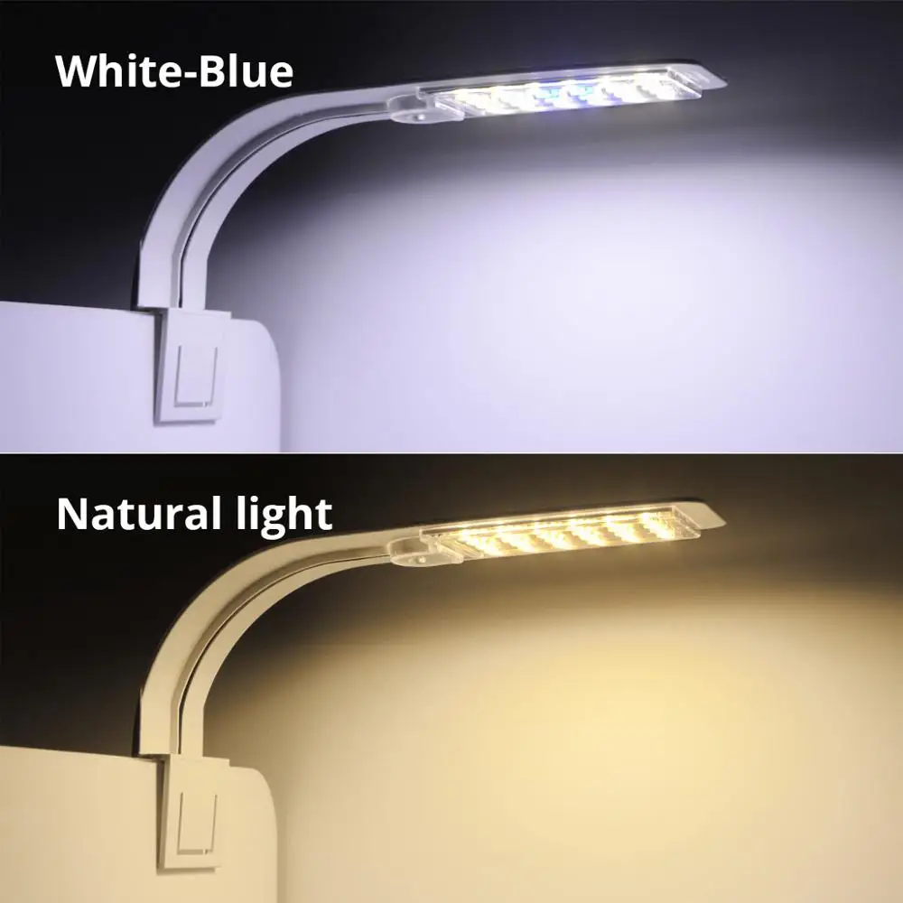 Fish Tank Light LED Aquarium Lighting Clip-on Aquarium Lamp Aquatic Plants Freshwater Waterproof LED Lights For Small Fish Tanks