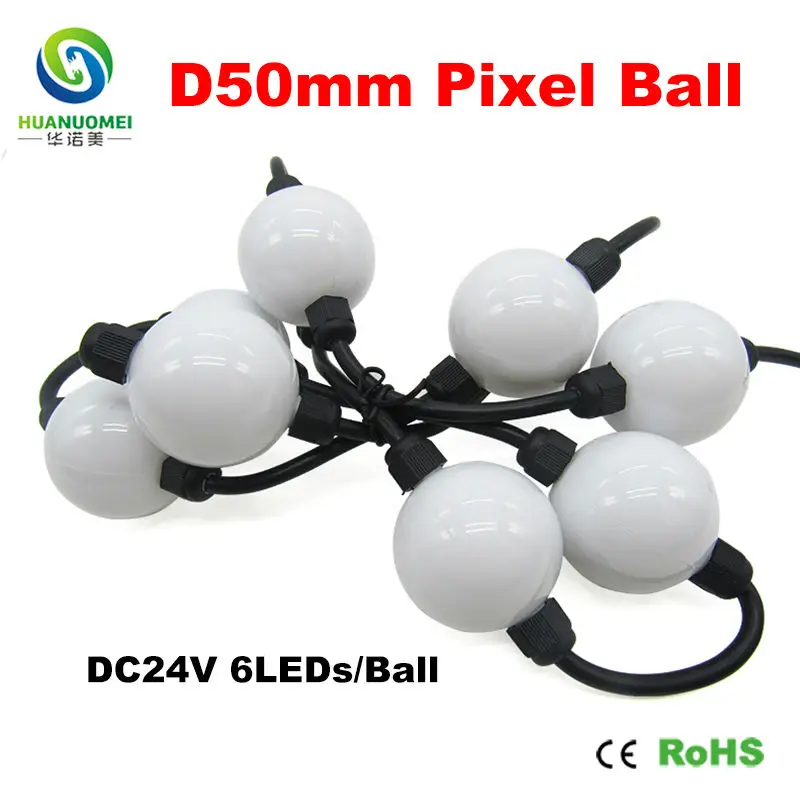 D50mm 6LED s Pixel шар свет UCS1903 digital rgb 3D 3535 SMD светодиодный чип 6 светодиодов s/шар 20