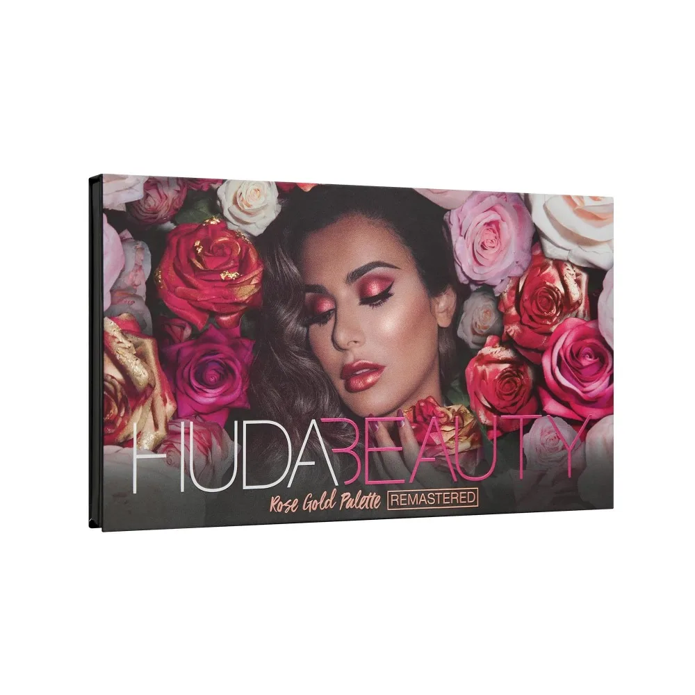 Палитра Hudas Beauty розовое золото тени для век матовые мерцающие телесный макияж