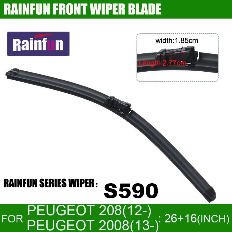 RAINFUN специальный автомобиль стеклоочистителя для peugeot 208(12-) и для peugeot 2008(13-), 26+ 16 дюймов автоматическое стеклоочиститель, 2 шт в партии