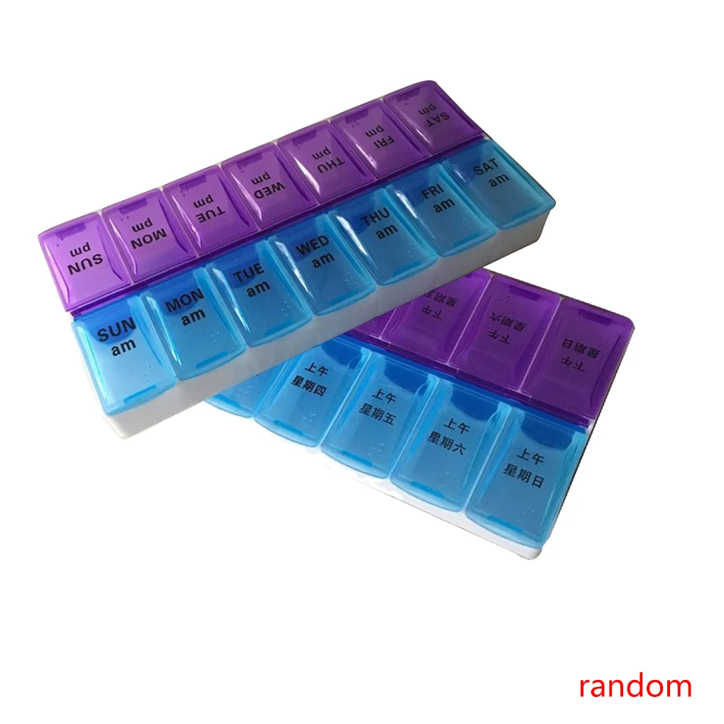 10 1pc random color Портативный держатель для таблеток на 7 дней в неделю, органайзер для хранения таблеток, пластиковый чехол-контейнер для путешествий - Цвет: 10 1pc random color
