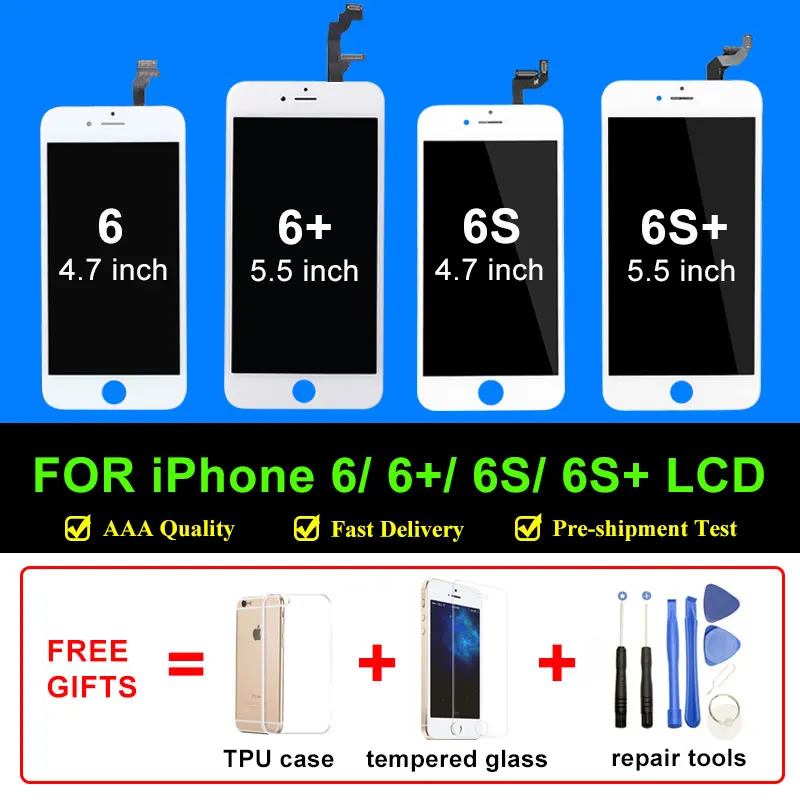 ЖК дисплей для iPhone 6 6S экран с дигитайзером в сборе Plus/6S Plus качество AAA без битых