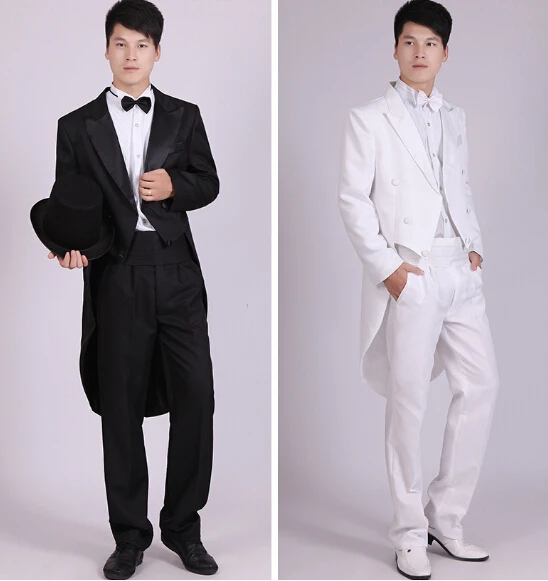 Черное платье смокинг для мужчин джаз Рождество магия шоу одежда Свадебный