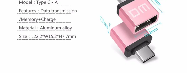 USB C адаптер Тип C-A серебристый USB C Male к USB2.0 Femail преобразователь OTG для устройств с Тип c интерфейс