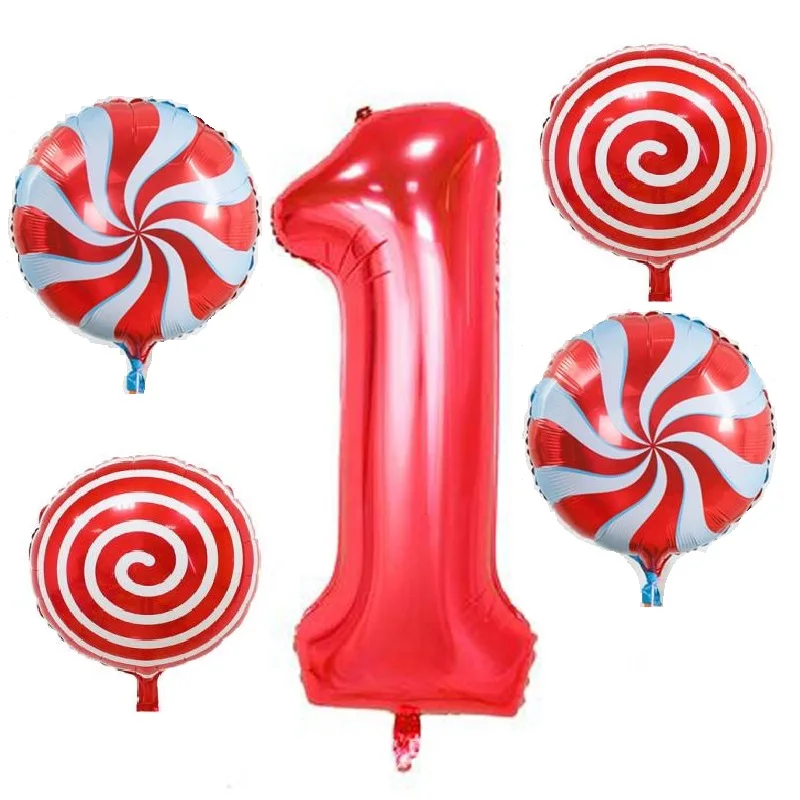 

5pcs Baby Shower Foil Number Balloons 18inch Round Helium Balloon Birthday Party Decoration Supplies Inflatable Globos Kids Toys