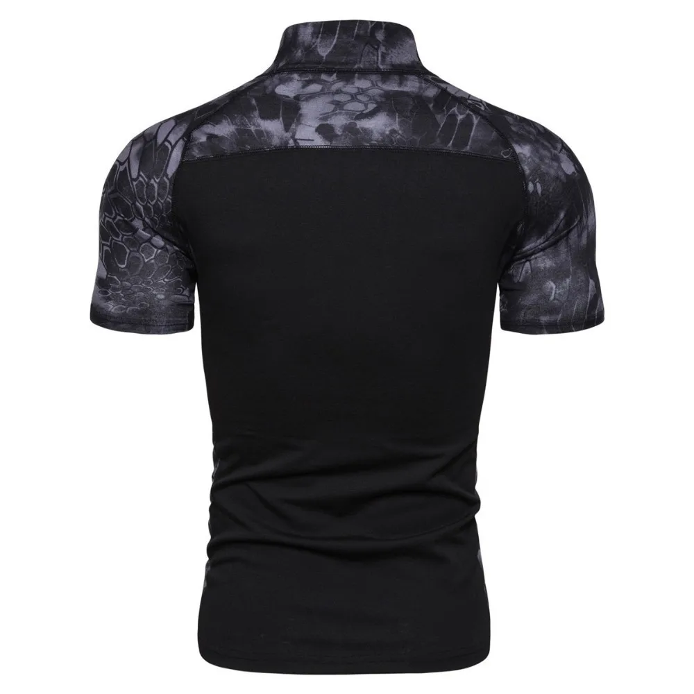 Men's Tactical T Shirt Camo Training Military Clothes Tops Outdoor Sport Fitness Large Size Elastic T-shirt Long Short Sleeve | Спорт и