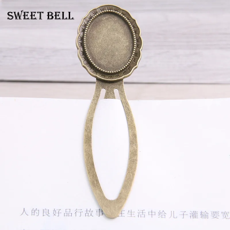 

New Fashion 8pcs 18x25mm Inner Size Bronze Simple Style Handmade Bookmark Cabochon Base Cameo Setting