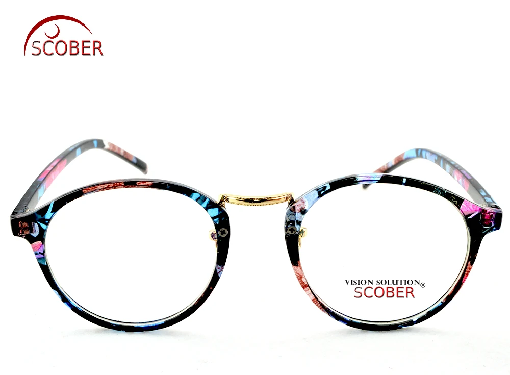 Фотохромные очки для чтения винтажные классические круглые женские с синими