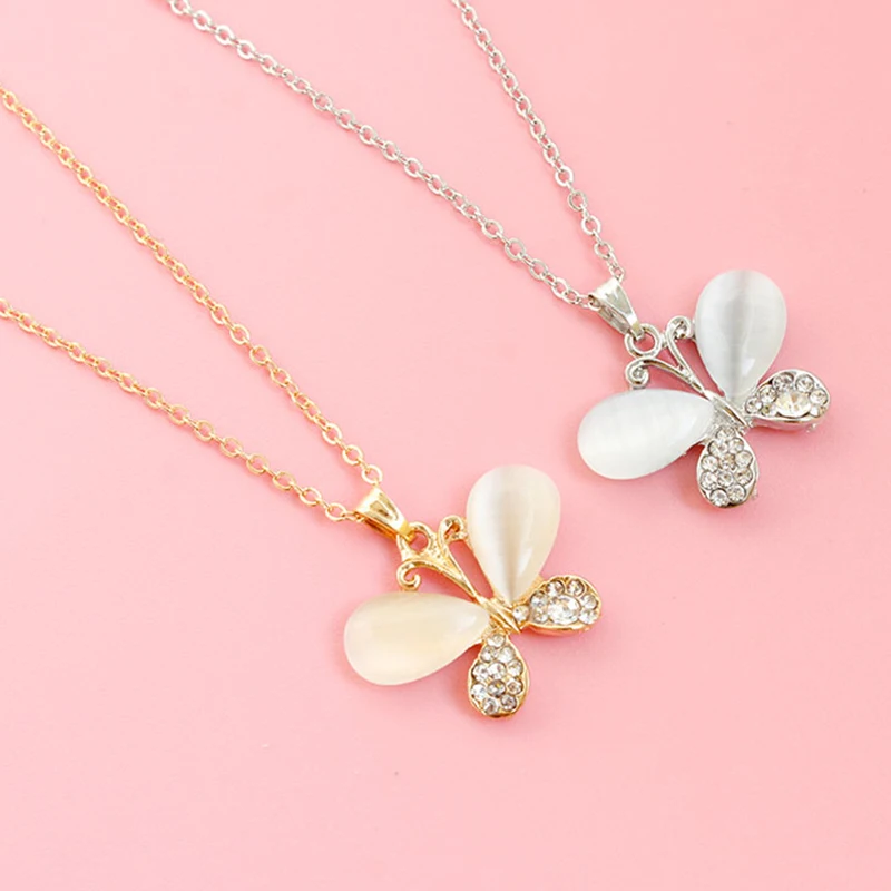 Элегантный кристалл бабочка кулон ожерелье для женщин ювелирные изделия подарок