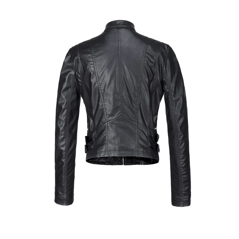 Escalier черная модная мотоциклетная Блузка Женская Ретро куртка с длинным рукавом