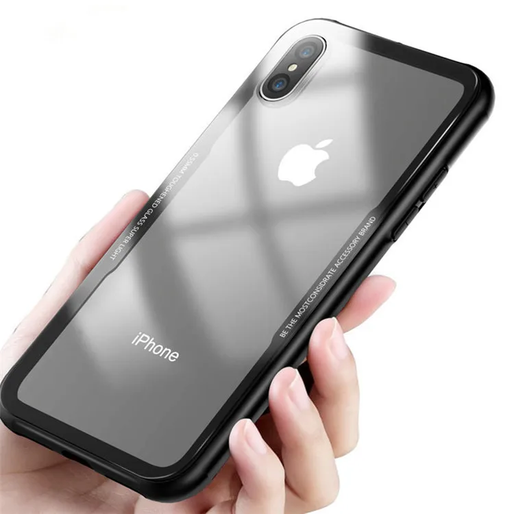 Роскошь для IPhone X 10 Мягкие TPU край закаленное Стекло ультра тонкий прозрачный