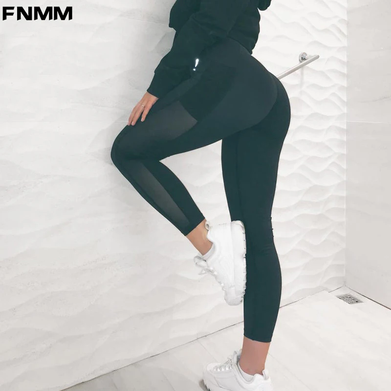 FNMM 2019 Sport Leggings Yoga leggings for women High Elastic Patchwork woman sportswear fitness pants gym yoga femme | Спорт и