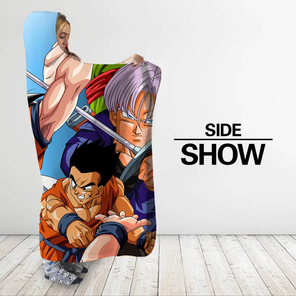 Goku одеяло с капюшоном мягкие взрослые домашние модные мяч Дракон аниме 3D печать офисные одеяла портативный Прямая носимые постельные принадлежности