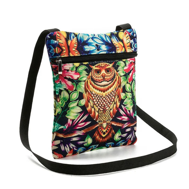 Винтажная Женская мини сумка на плечо с 3D принтом совы мессенджер из ДАКРОНА