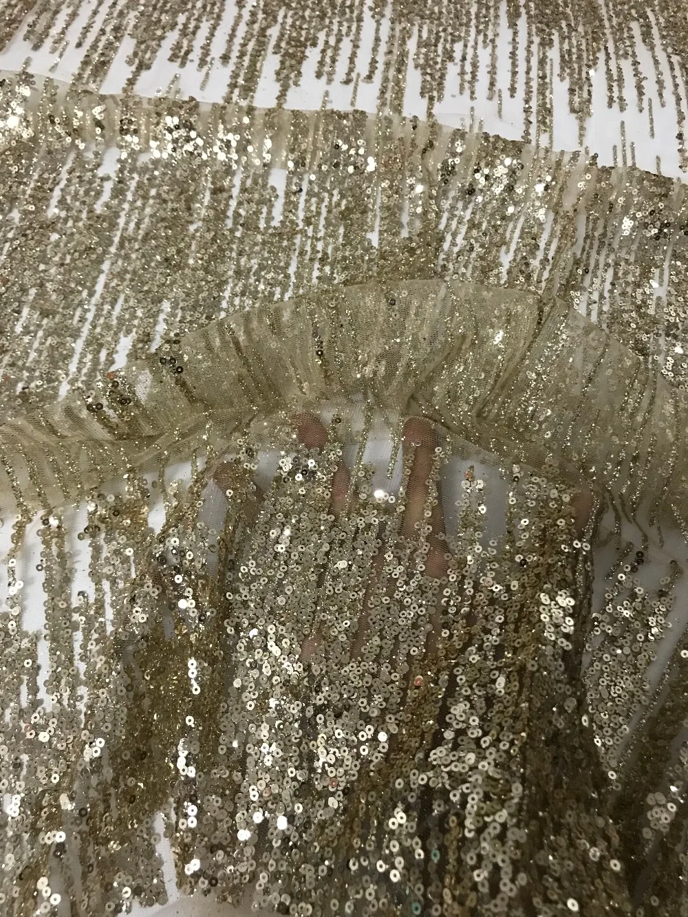 Hot selling glued glitter sequins lace fabric Jolin-92918 African French net tulle Lace Fabric for party | Дом и сад