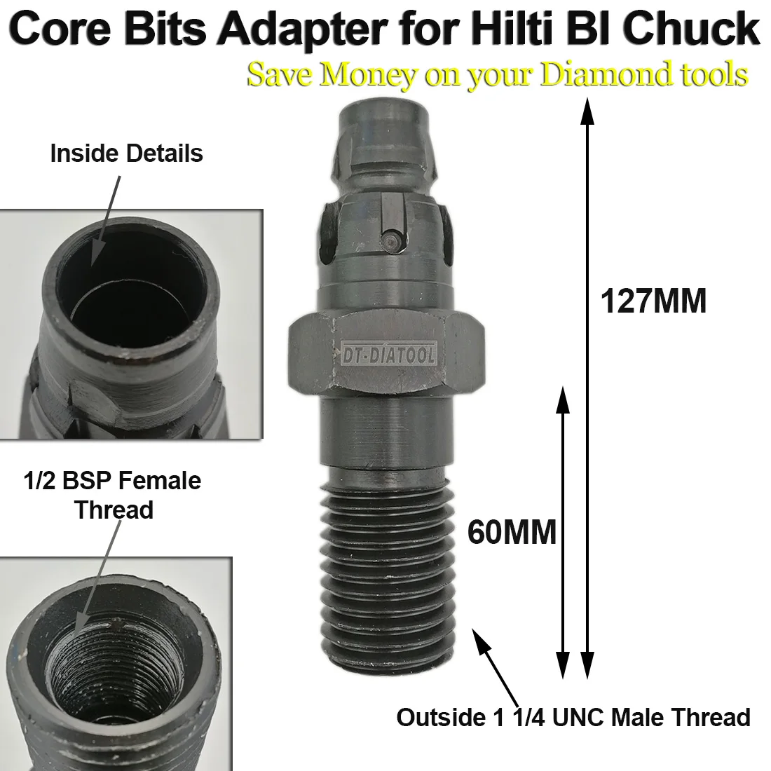 DT DIATOOL 1 шт. алмазные буровые долота адаптер для HILTI BI chuck DD100 DD DD120 DD130 подключения