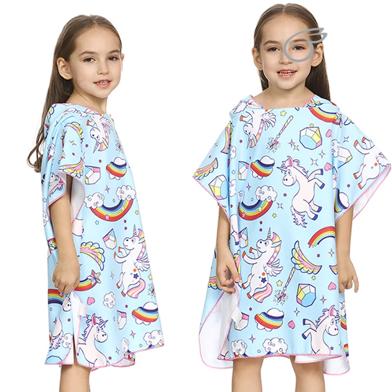 Детские Единорог Мягкая накидка с капюшоном Дети Путешествия быстросохнущая