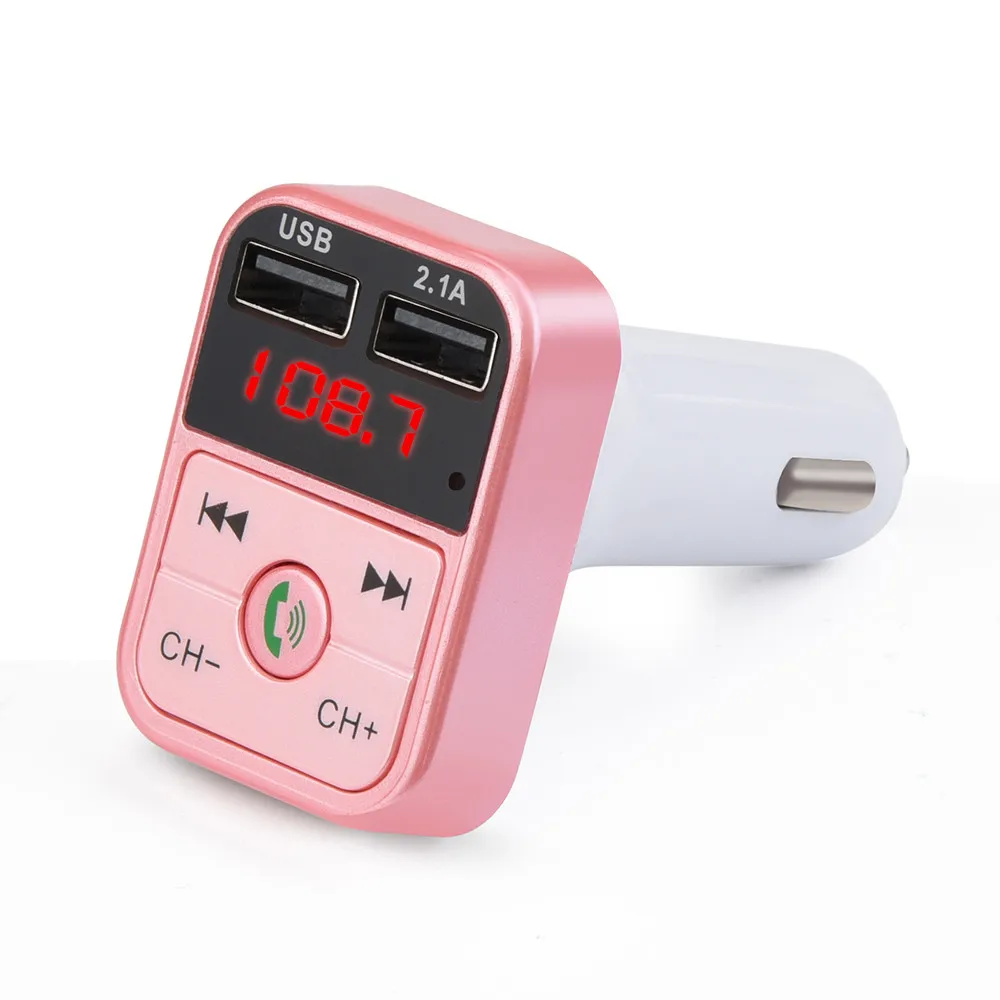 Автомобильный набор, Handsfree, Беспроводной Bluetooth FM передатчик ЖК-дисплей MP3 плеер USB Зарядное устройство 2.1A автомобильные аксессуары громкой связи Bluetooth гарнитура для авто