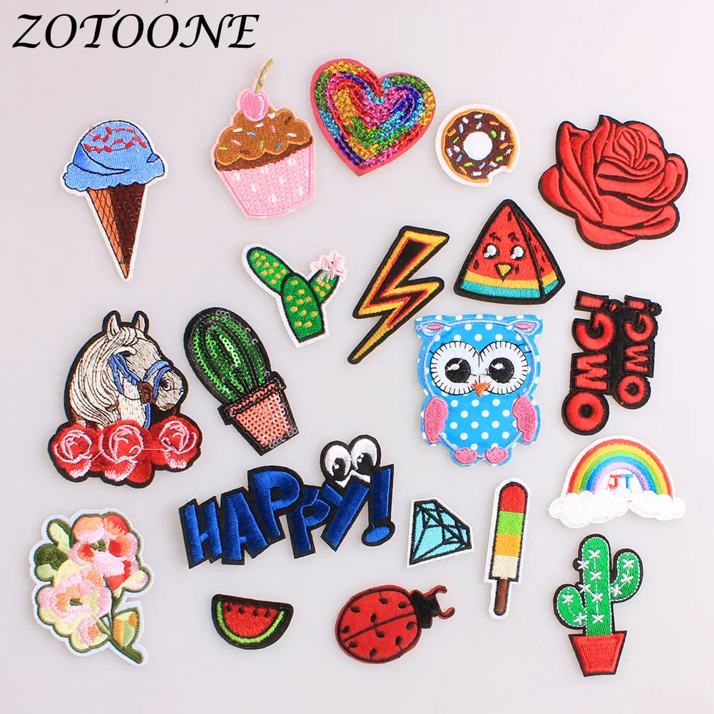 Нашивки ZOTOONE с рисунком животных лошади совы термоклейкие нашивки для одежды