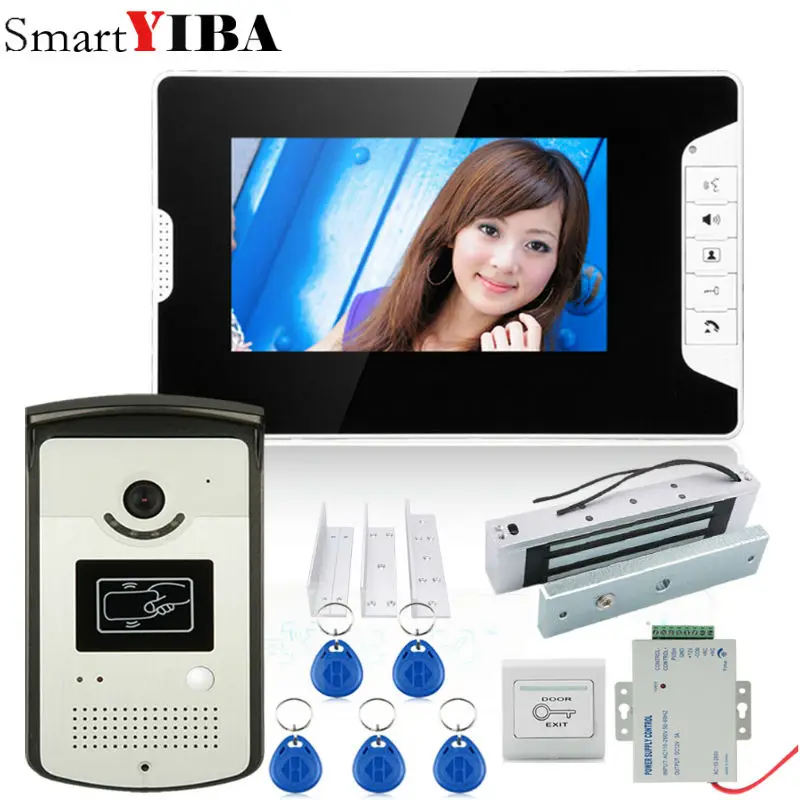 Видеодомофон SmartYIBA 7 дюймов домофон с 1 монитором RFID HD дверной звонок камера 1000 ТВЛ