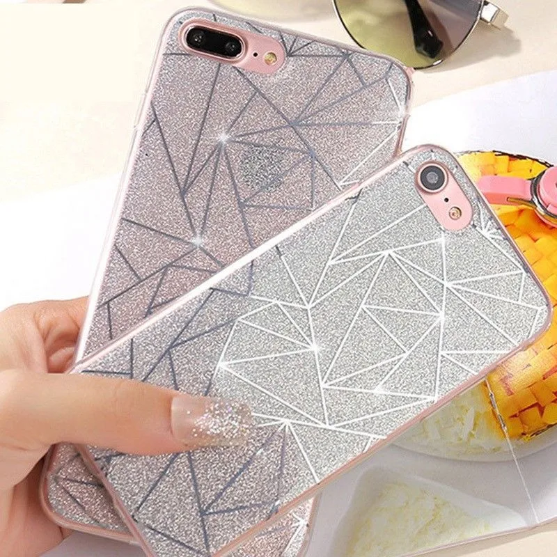 SICOOTE розовый серебристый чехол для iPhone 7 блестящий Ультратонкий 8 6s 5 SE Capinha Para
