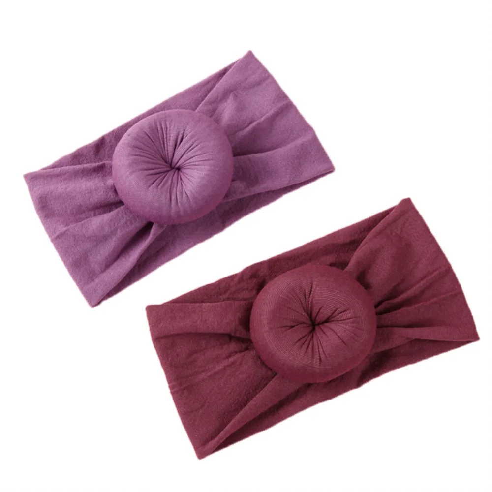 Nylon Baby Headband Round Bun Head Wrap Donuts Girl Hair Band Soft Turban for Infant 27 Colors JFNY032 | Детская одежда и обувь