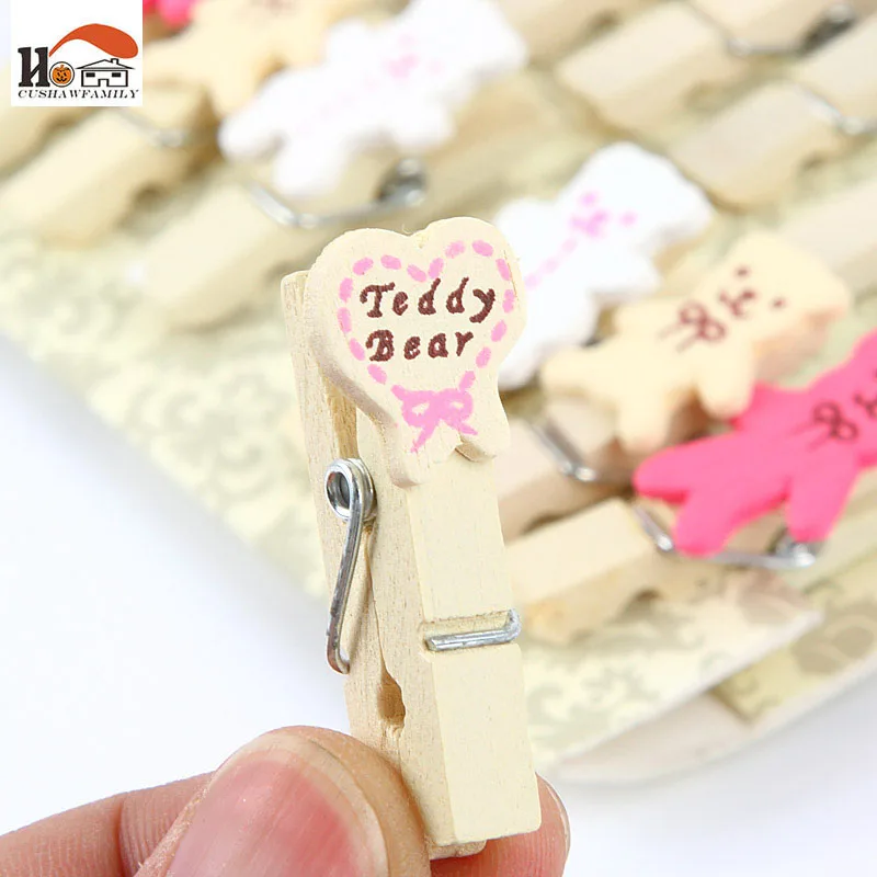 10 шт. мини маленький медведь деревянный зажим фото бумага ремесло зажимы сделай