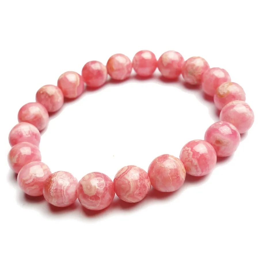 

9mm Genuine Natural Red Rhodochrosite Gem Stone Crystal Round Bead Bracelet Women Charm Stretch Bracelet Femme Free Shipping