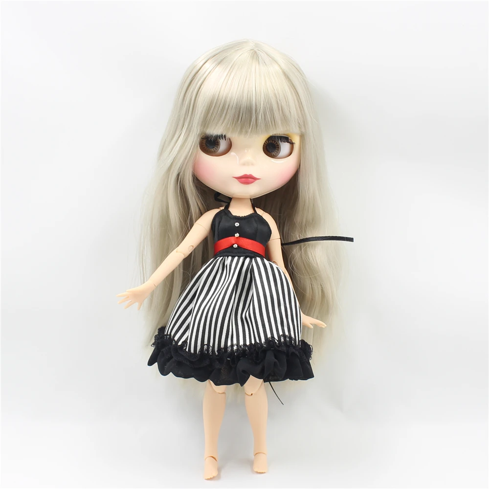 Nude 30cm blyth doll white skin silver long straight hair with bangs JOINT body ICY DIY bjd 1/6 fashion toys No.260BL8800 | Игрушки и
