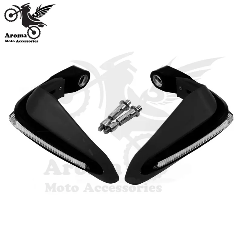 Moto rbike защита руля конец белый светильник ing части moto крест защита от падения для рук гоночный мото rcycle handguard с Runing светильник светодиодный moto ручной guard для honda suzuki yamaha KTM handguards dirt pit bike ручной shi светодиодный