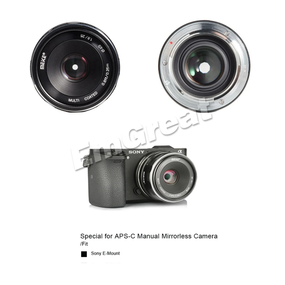 Meike 25 мм F1.8 ручной широкоугольный объектив APS-C рамка объектива для sony E Mount/для Fuji/M4/3 камеры A6500 A7 A7II A7R X-T1 2