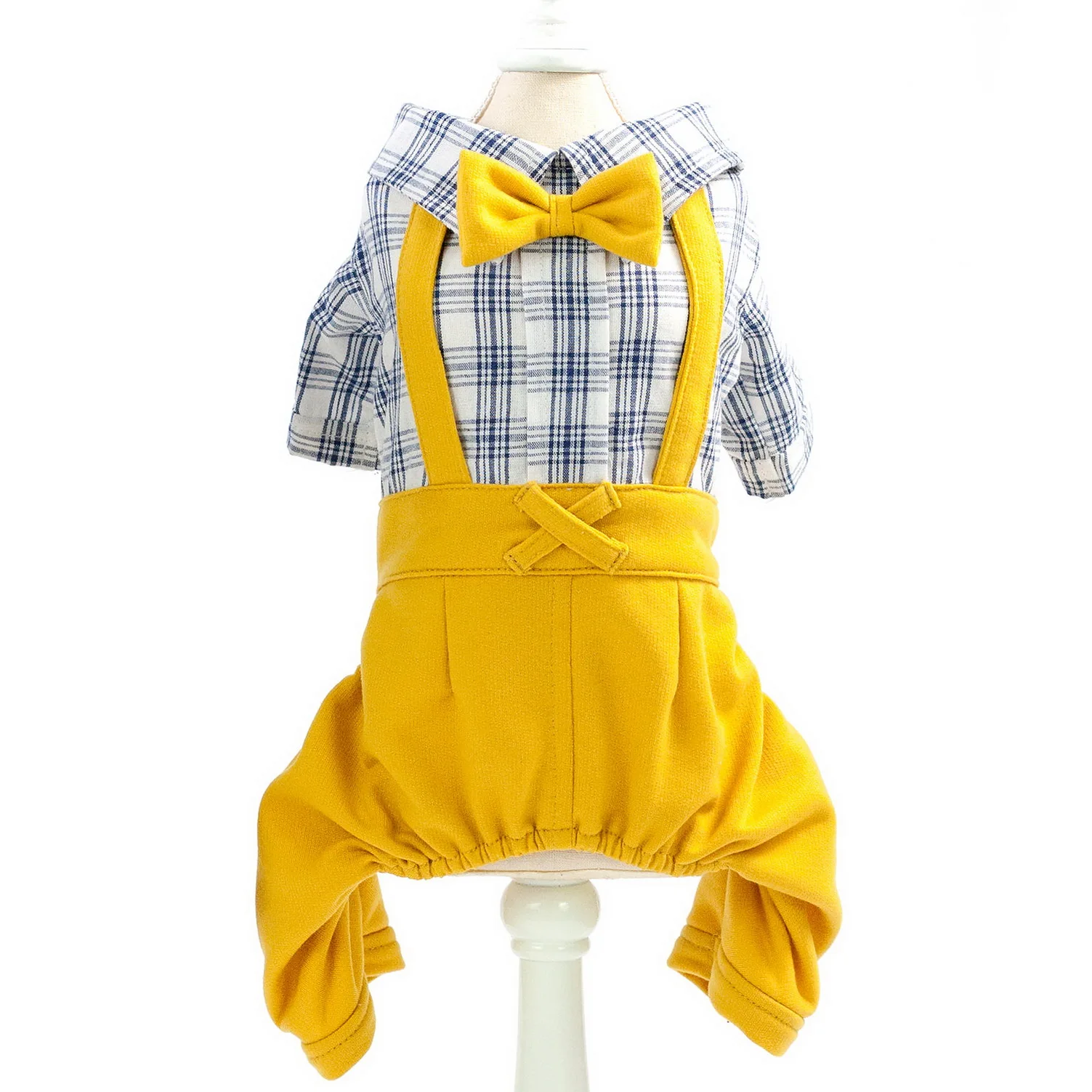 Хлопковые рубашки в клетку британском стиле с галстуком-бабочкой комплекты для