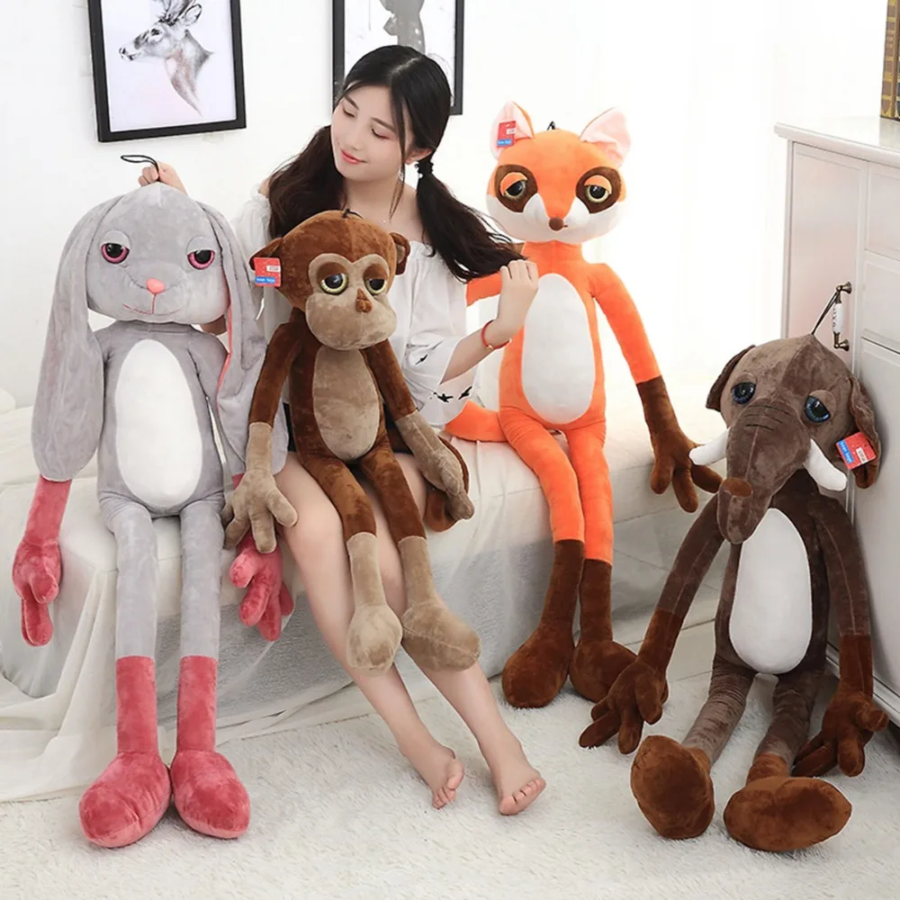 60-120 см милые мягкие Kawaii обезьяна/слон Лиса плюшевые игрушки мягкие дети кукла Мода Kawaii подарок для детей подарок на день рождения