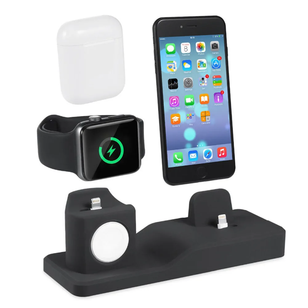 Besegad 3 в 1 Зарядное устройство Док станция для Apple Watch Iwatch Airpods Iphone X 8 7 6