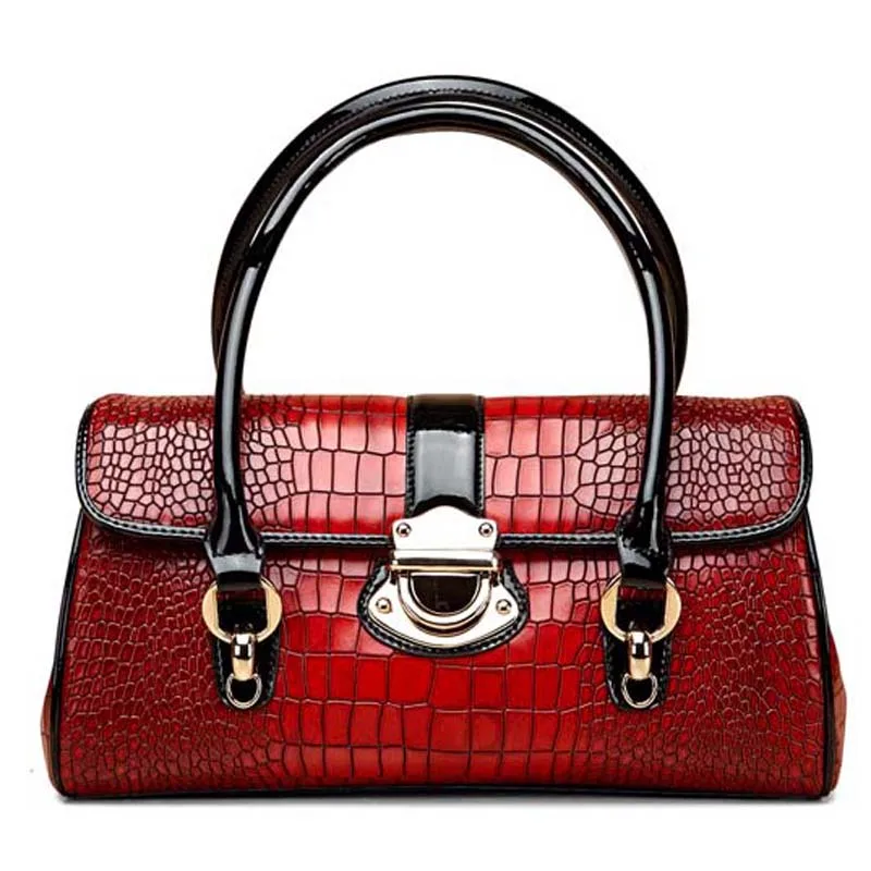Женские кожаные сумки через плечо boston с узором из крокодиловой кожи 2019 | Багаж и