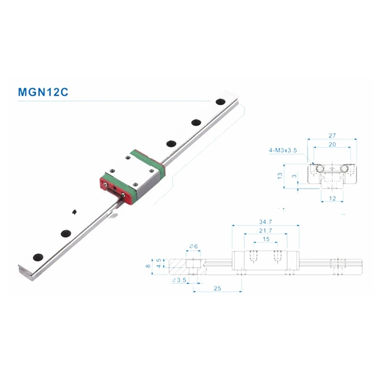 Мини для 12 мм линейная направляющая MGN12 400 MGN12C длинная каретка ЧПУ X Y Z Axis 3d часть