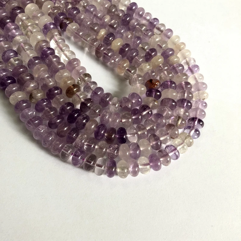 Оптовая продажа круглые бусины из натурального лавандового аметиса t 8x12 мм